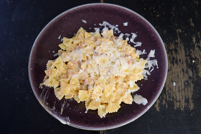 Farfalle à la pancetta Fumée