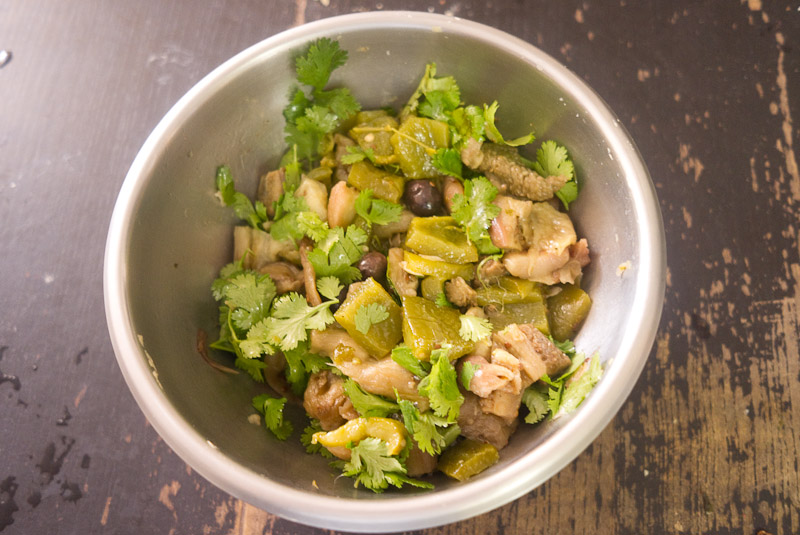 Salade Fraîche d'aubergines et poivrons vert