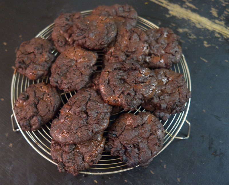 Dark Chocolate cookies with Sour Cherries